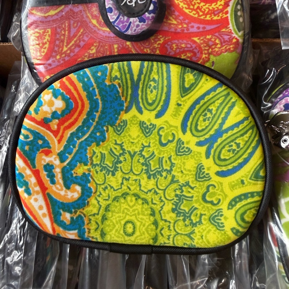 BEACH 🌊 Handbags Neoprene "Scuba" Hand Bag – Vibrant Paisley Multi-Color - Picture 2 of 8